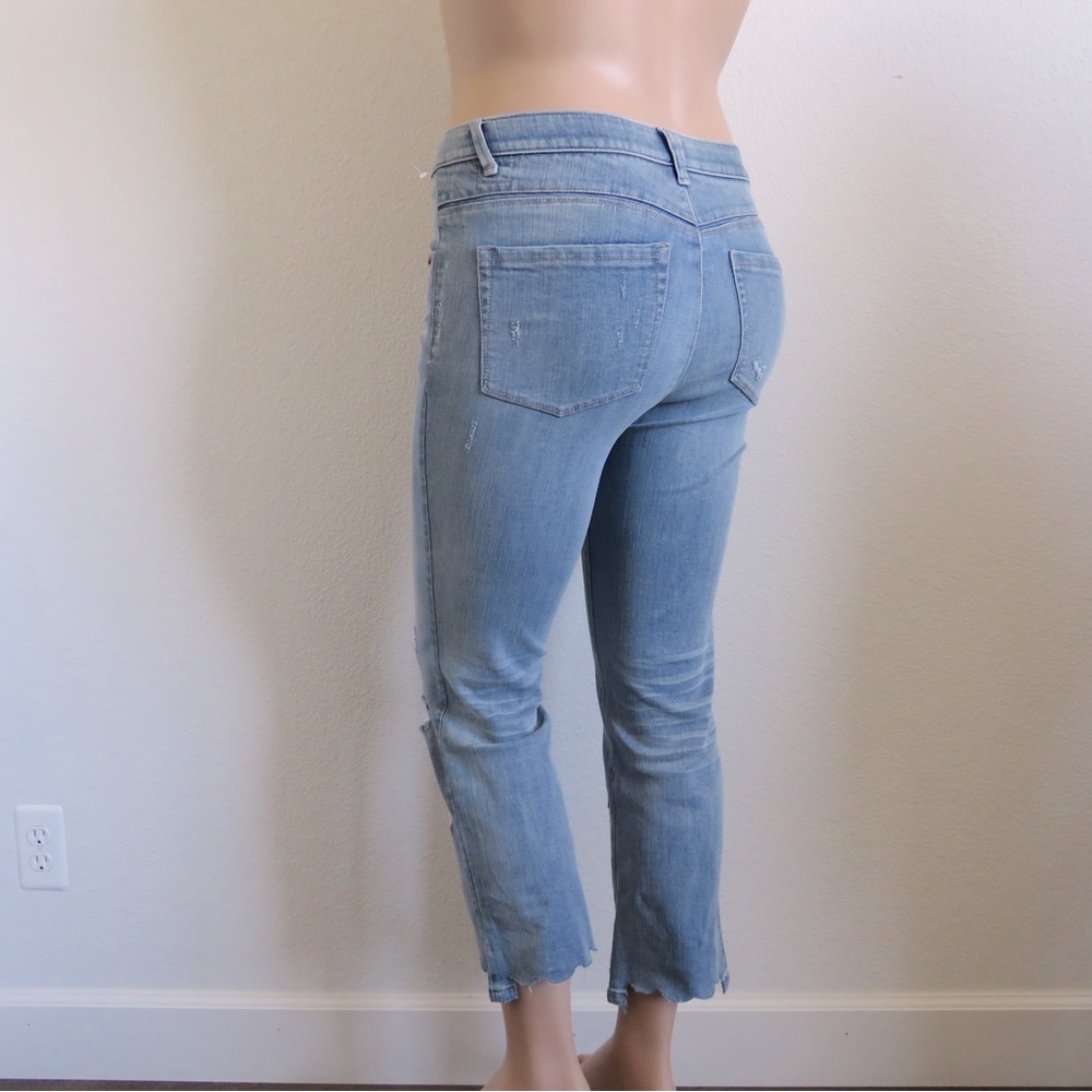 DEMOCRACY Jeans DISTRESSED Tummy Control No Gap Waistband Ankle Size 6 NWT
